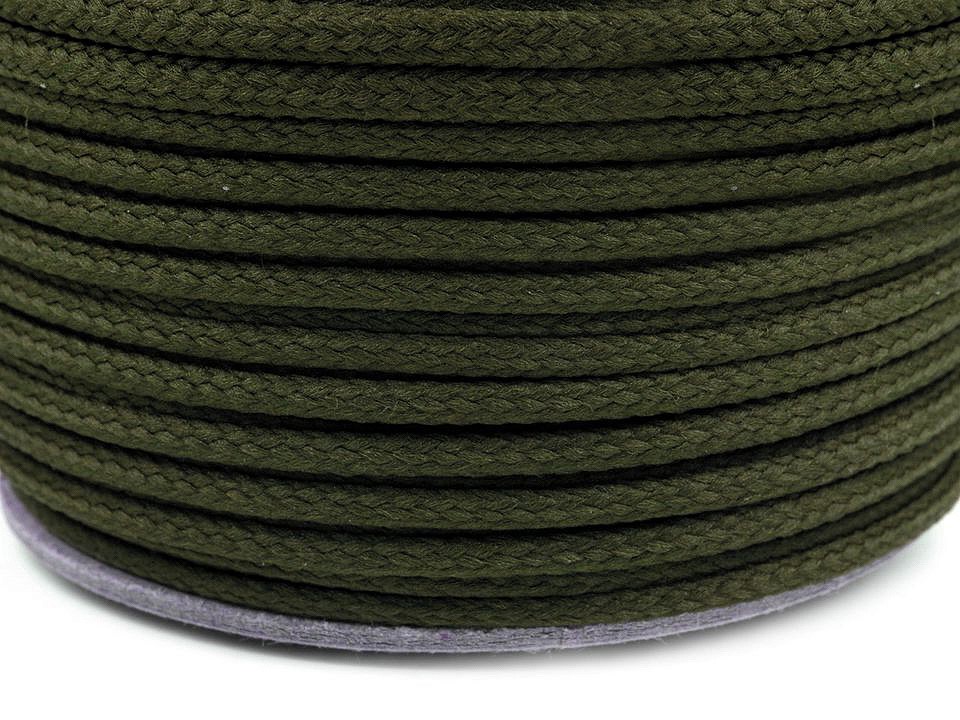 Oděvní šňůra - tmavě zelená - průměr Ø4mm