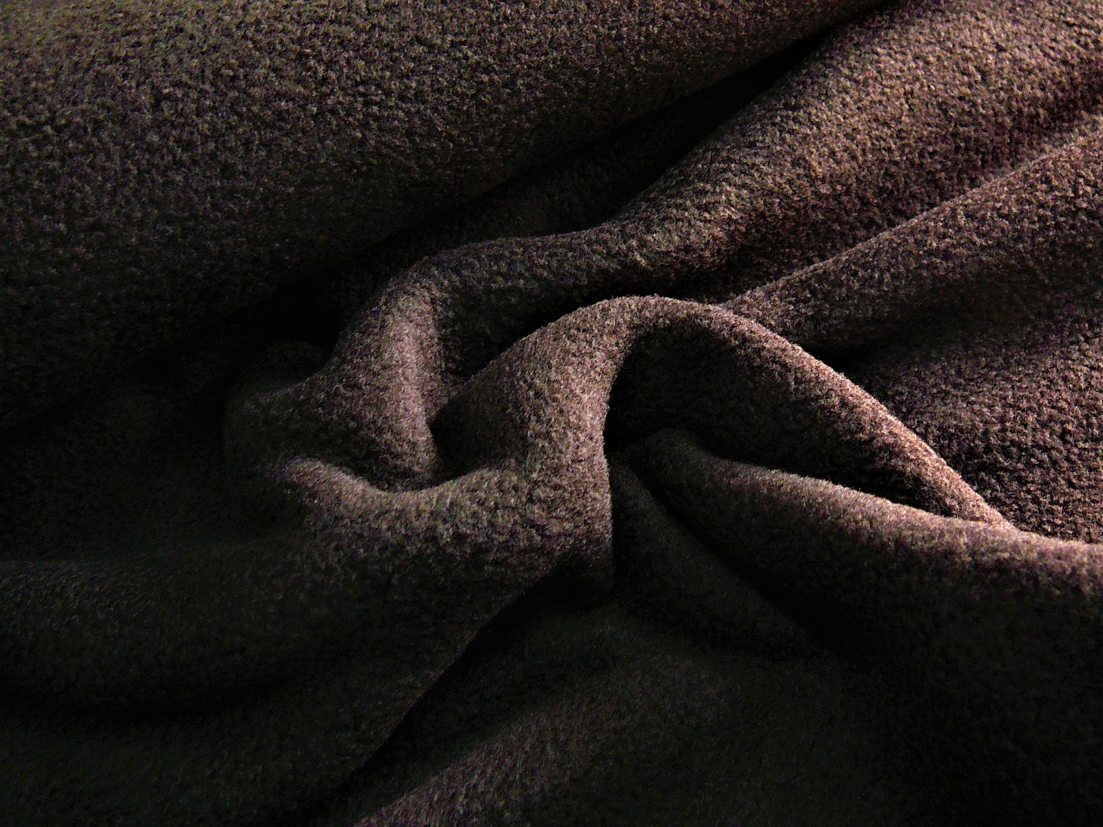 fleece - tmavě hnědý - posledních 130cm