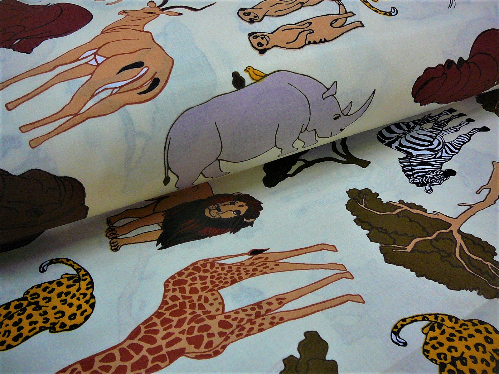 Bavlněná látka - safari - posledních 60cm