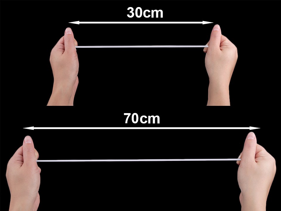 Pruženka /guma pletená plochá měkká bílá - šíře 7mm