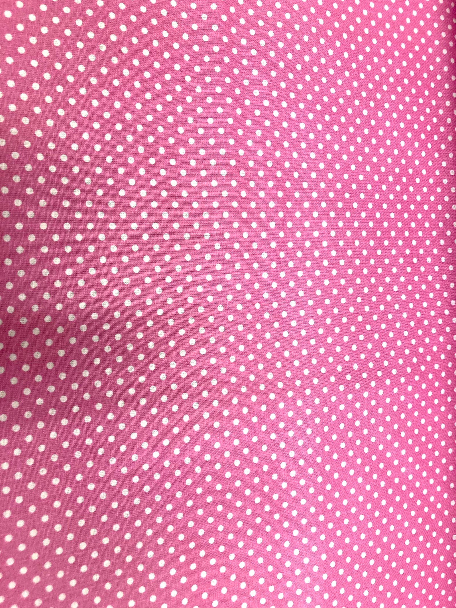 Bavlněná látka - bílý puntíček na sladce růžové - šíře 140cm