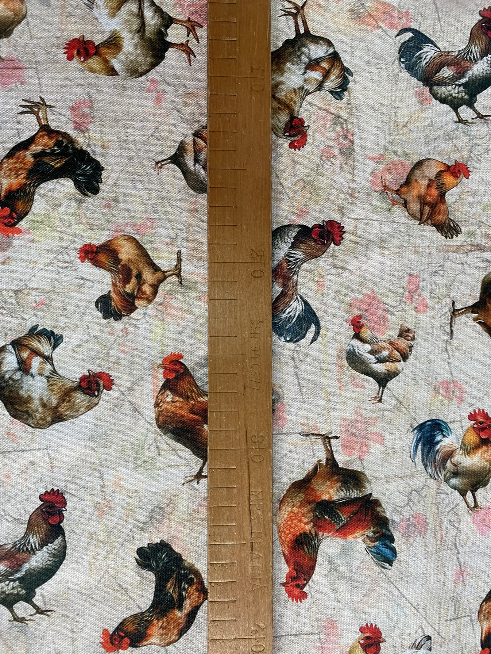 Dekoračka - kohoutí a slepičky - šíře 140cm
