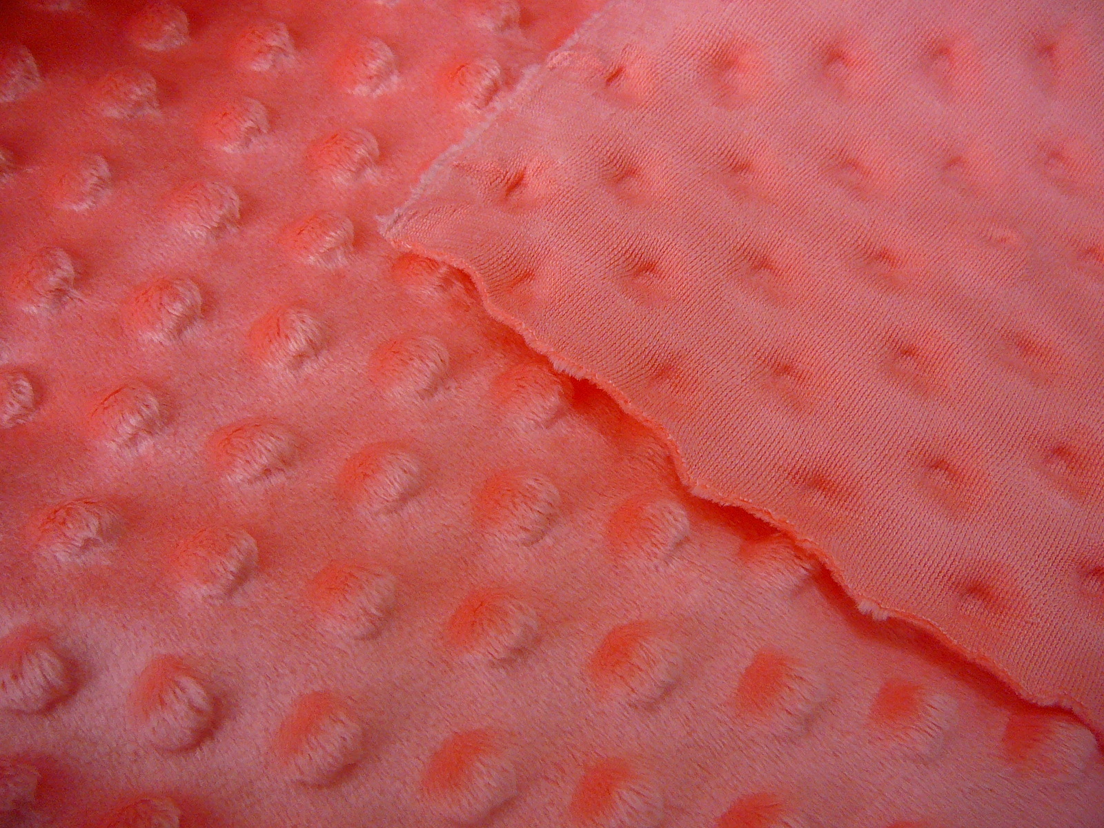 Minky lososové - šíře 150cm