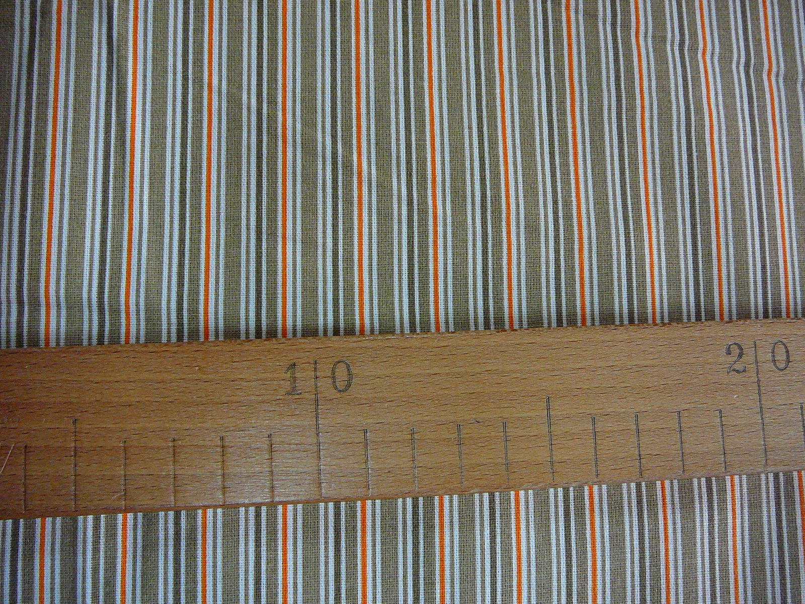 Bavlněná látka - béžové a oranžové proužky - šíře 140cm
