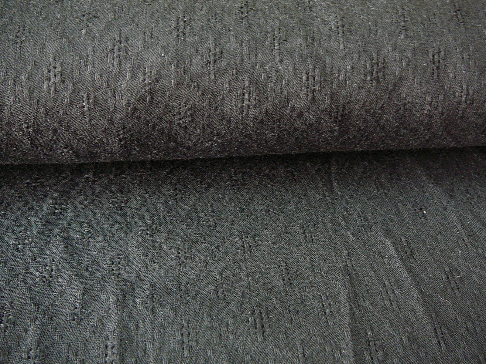 Fáčovina - bavlna, len - černá - posledních 115cm